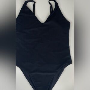 Beach Riot Reese Ribbed Black One Piece Swimsuit Sz L